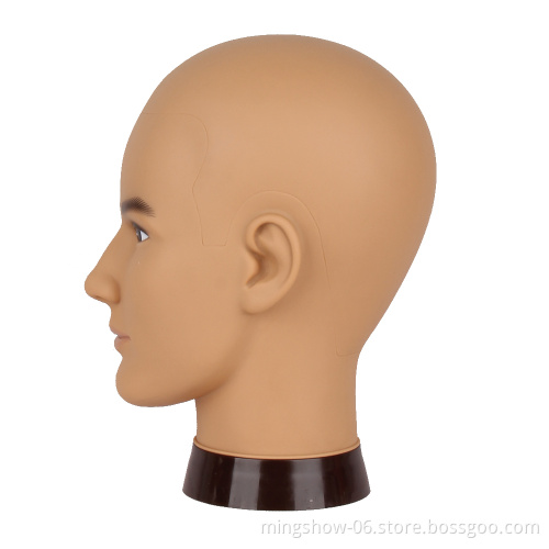 Professional fat silicone male mannequin head for wig making and display, hat, helmet, glasses or masks display